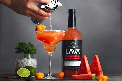 Miniatura 2 de LAVA Premium Picante Sandía Habanero Margarita Mix & Picy Jalapeño Margarita Mix by LAVA Craft Cocktail Co., Mucho sabor y listo para usar, botellas
