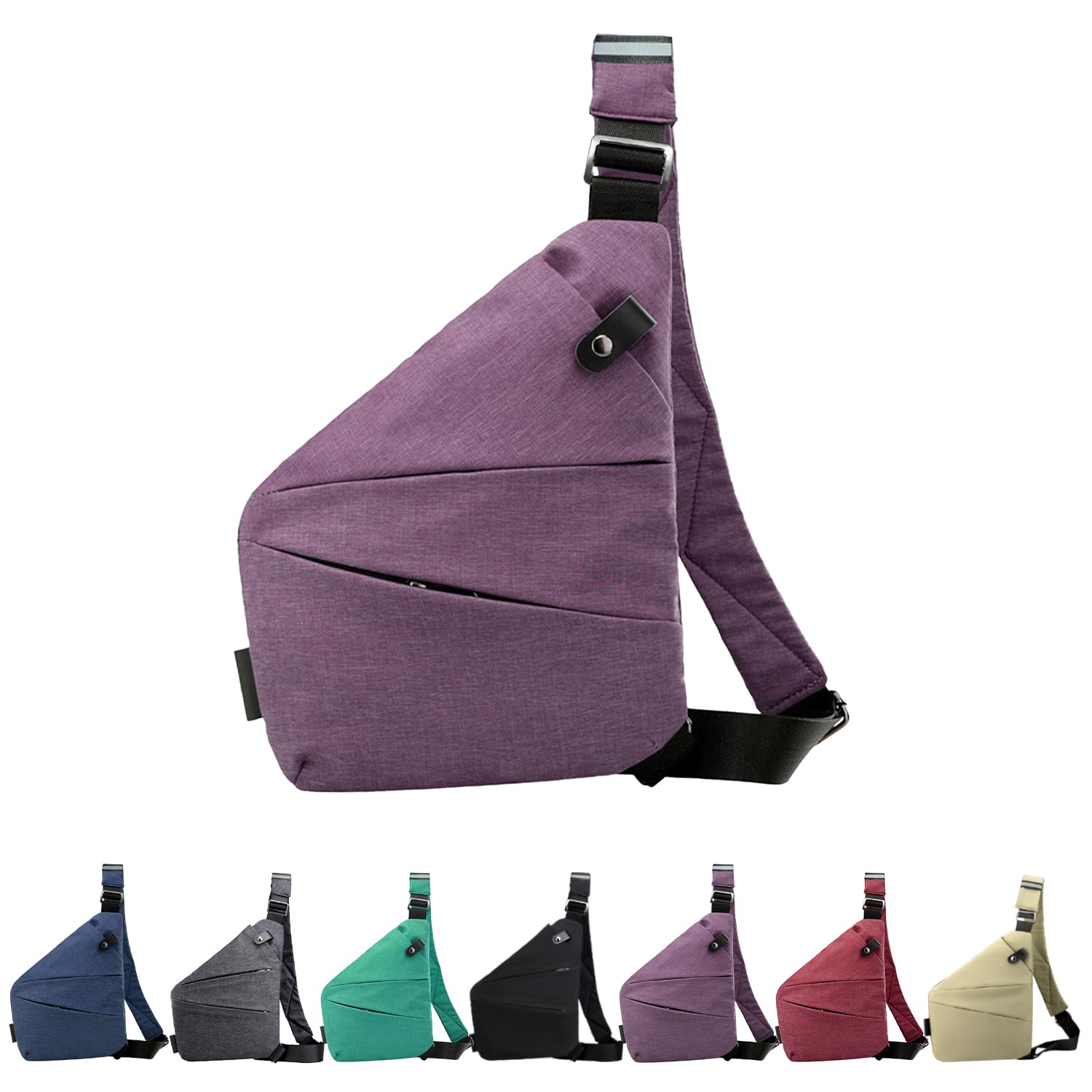 Anti Theft Crossbody Bag for Women Personal Flex Travel Bag Anti-Theft Cross Body Bag Sling Chest Bag for Men （Black）