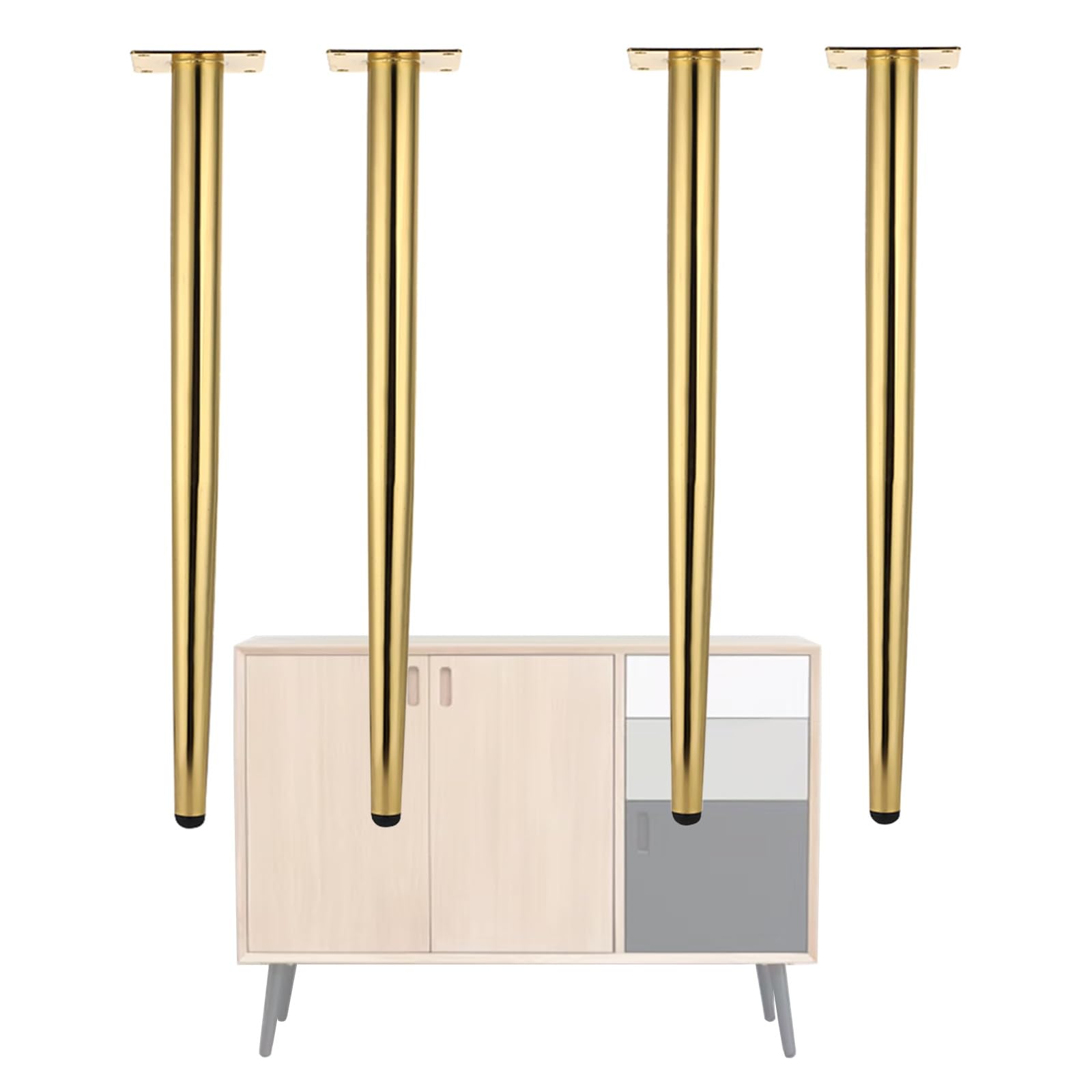 Metalowe nogi meblowe, zestaw 4 regulowanych wysokości 10 cm, 20 cm, 40 cm, 56 cm, 71 cm, stalowe nogi stołowe, na stół jadalny, stoliki kawowe, sofy, szafy, wytrzymałe, pionowe, pochylne