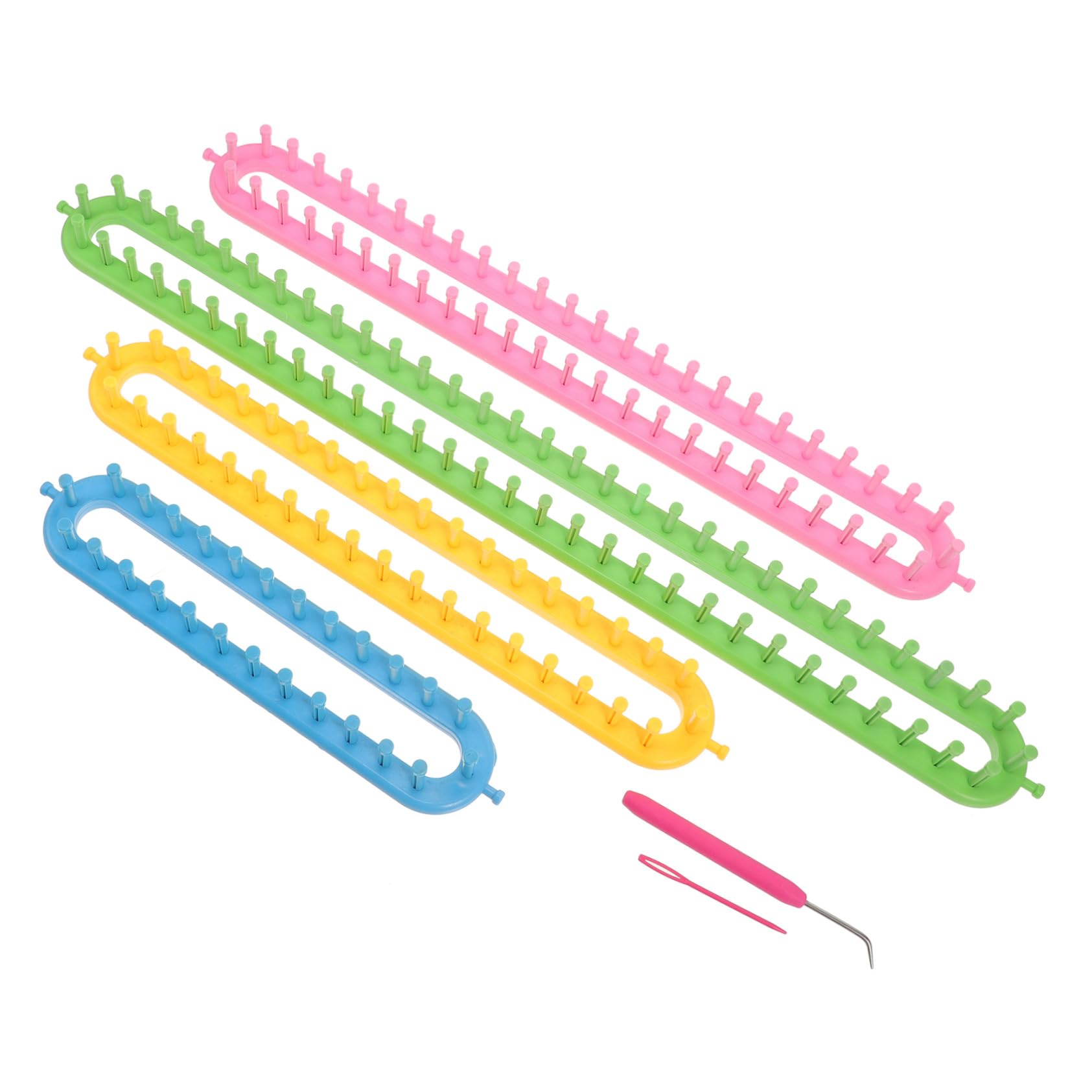 Métier à Tricoter en Plastique Rectangle pour Écharpes et Bonnets, Outil de Tricot Manuel Créatif, Kit 1 Set, Performance Fiable et Efficacité Accrue Couleur Aléatoire