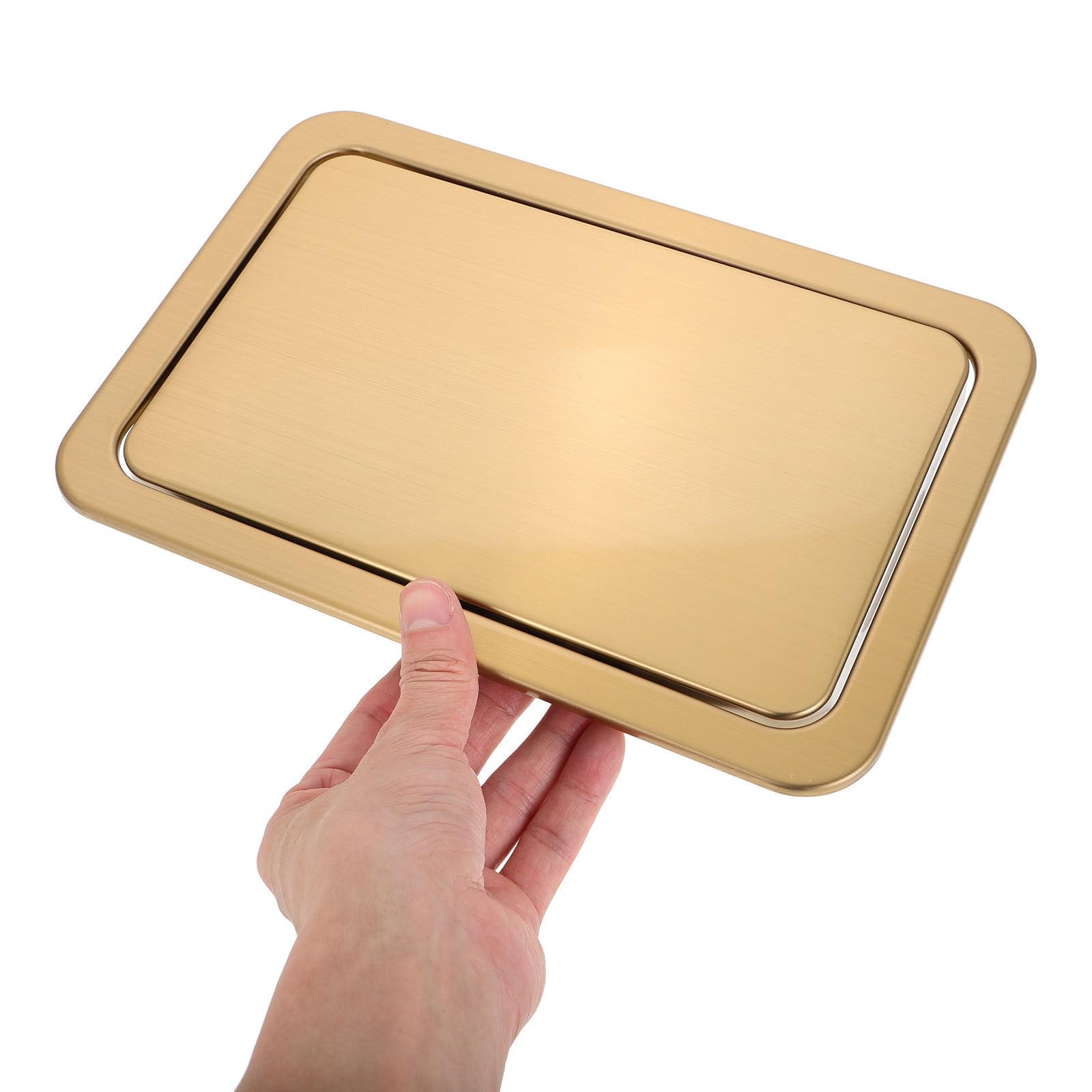 Coperchio in Acciaio Inossidabile Oro per Cestino della Spazzatura Incassato Design Salvaspazio e Funzione Contenimento Odori per Spazi Commerciali e Ristoranti