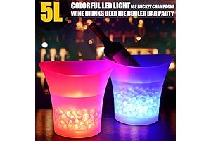 LED Ice Bucket, 5L Wine Ice Bucket with Muti-Colors Changing, Waterproof Champagne...