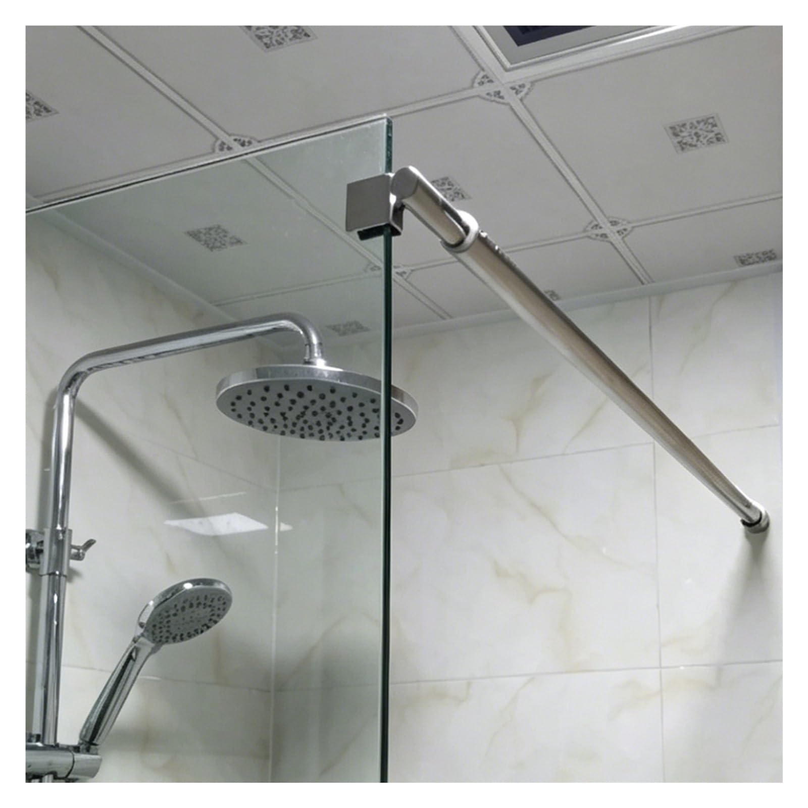 MZZKFC 1-3.9ft Telescopic Bathroom Glass Fixed Support Arm，Frameless Glass Stabilizer Bar with 7.9in Adjustment, Flexible Shower Screen Support Stabilizer Bar(A,39.4"-47.2"/1-1.2m)