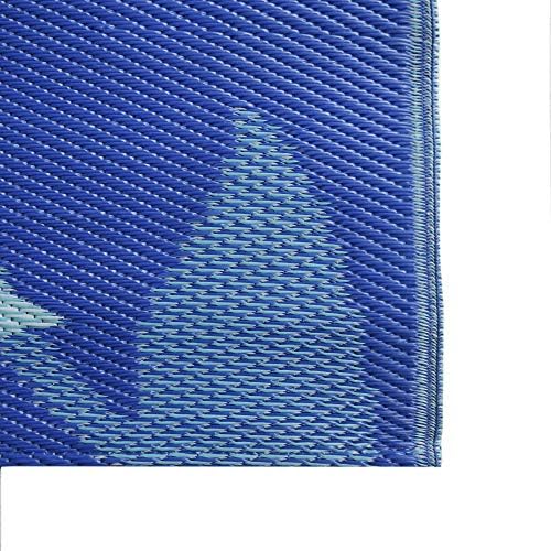 ICustomRug Outdoor Rug Mat- Foliage Blue 5'X8' Reversible Picnic and Beach Area Rug, Perfect for Patio, Camping, Sunroom, and Any Outdoor Space - 3