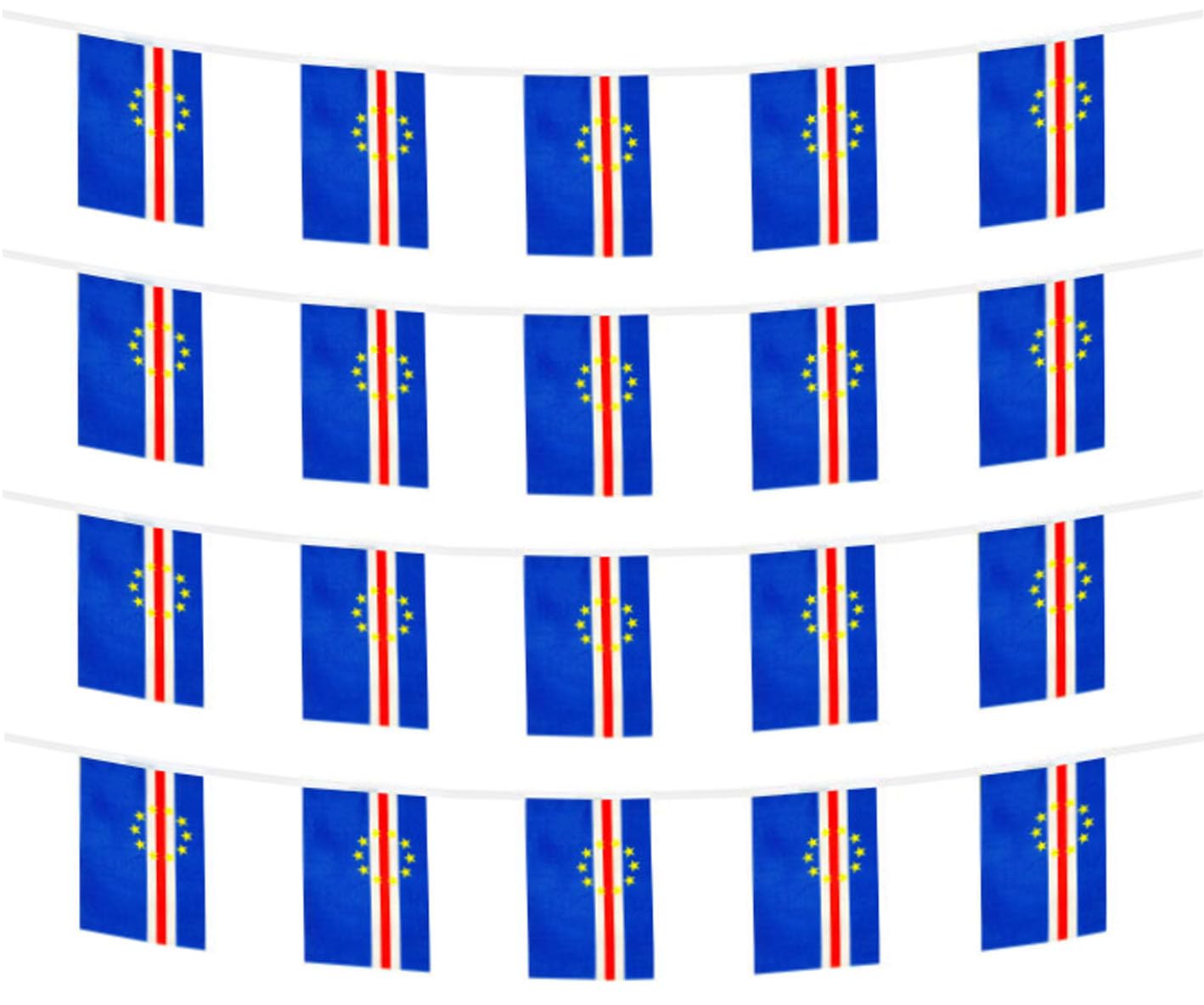 FFILL 20 Feet 20 Flag Cape Verde Banner Flags, Mini Flag Small Banner, for Party, Shops and Bars Decorations, And International Day Celebrations.African Country-Themed Flags -30 Countries To Choose