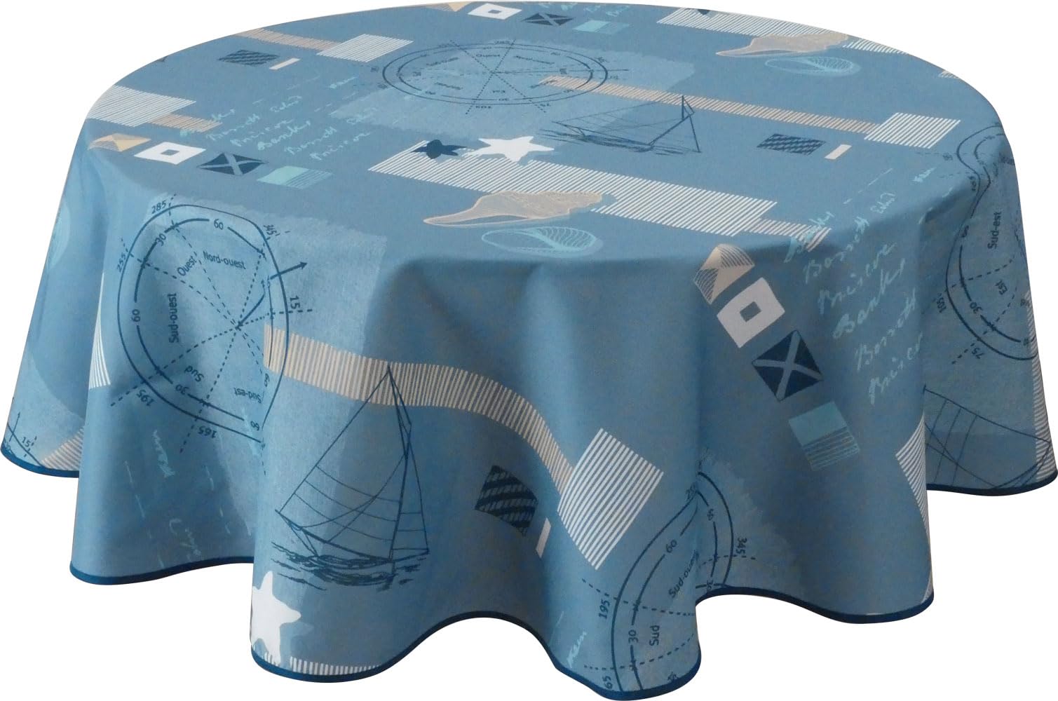 Le linge de Jules Nappe Anti-​Taches Marin - Ronde 160 cm