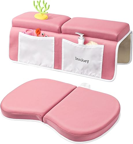 Juego de rodilleras y coderas de baño para bebé, sin olor, 1.6 pulgadas de grosor, secado rápido, almohadilla para rodillas para bañera con juguetes