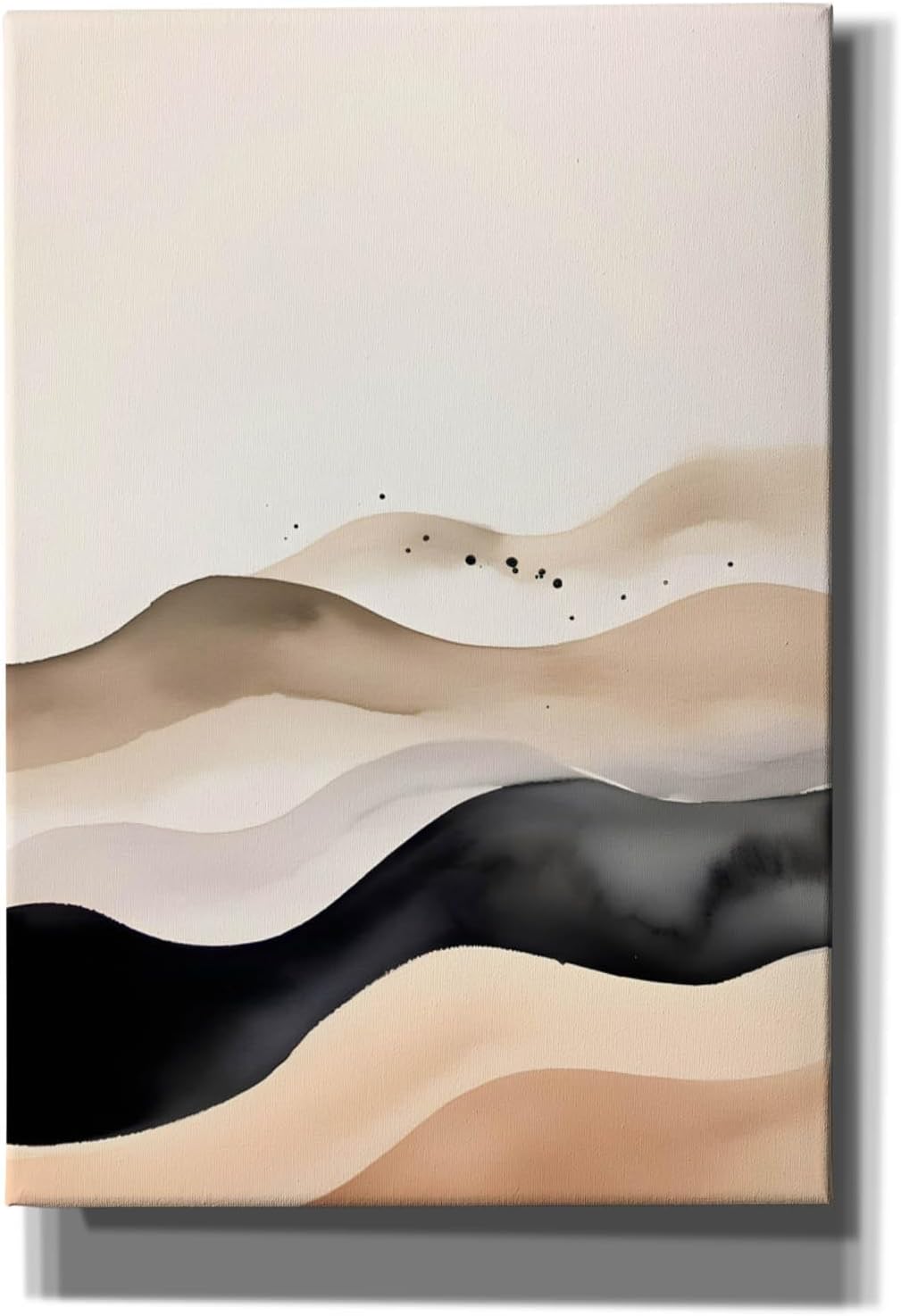 Epic Graffiti 'Black & Beige Landscape 2' by Petals Prints Design, Canvas Wall Art, 18"x26"