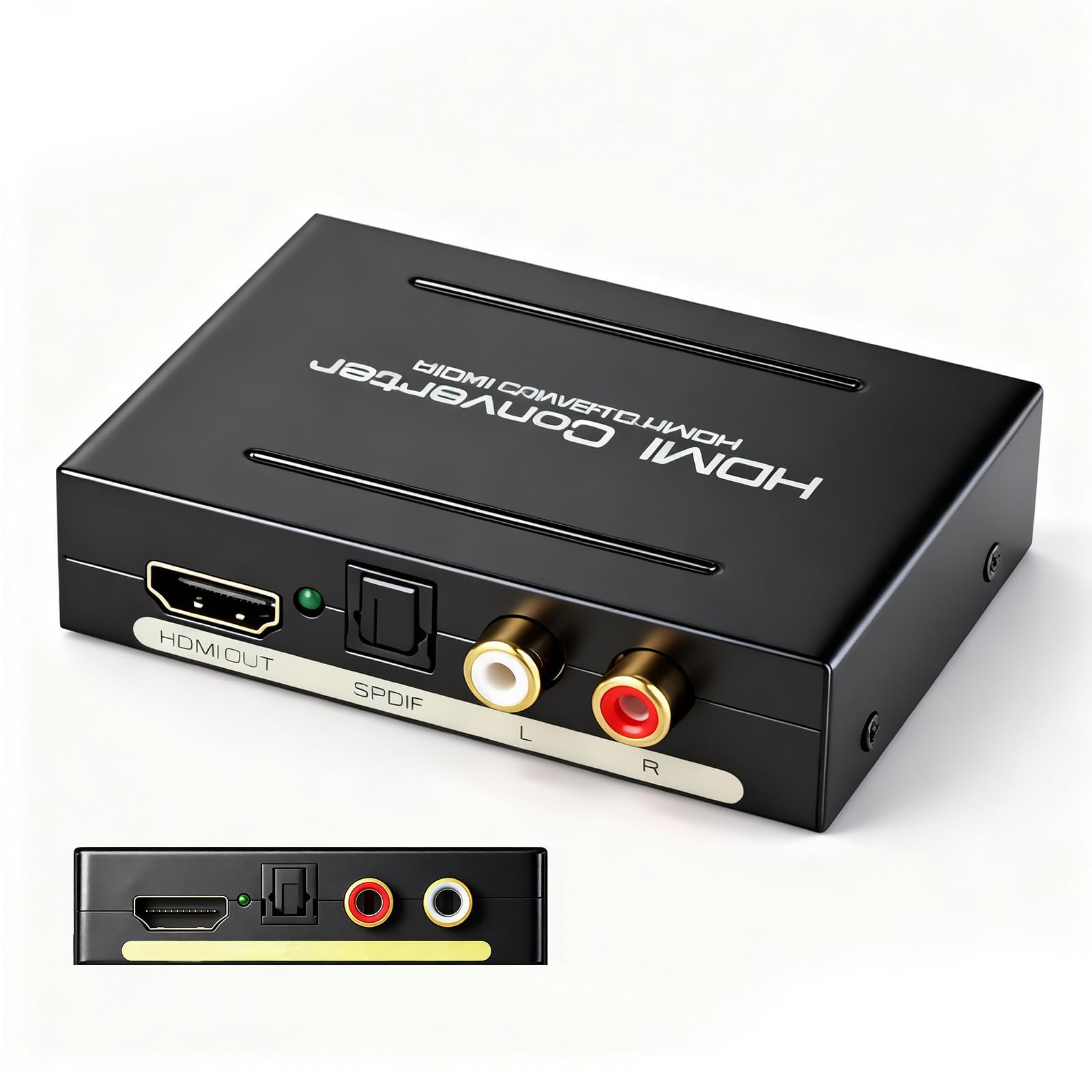 Estrattore audio HDMI, splitter audio 4K HDMI con convertitore audio analogico stereo SPDIF R/L, compatibile con PS4, Fire Stick, PC HDTV, supporta 4Kx2K 3D