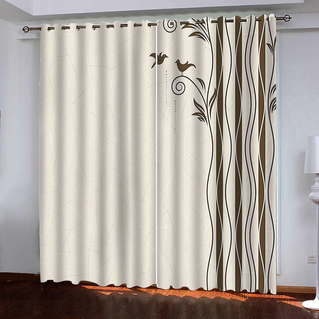 Rideaux occultants pour fenêtre de chambre lot de 2 beige