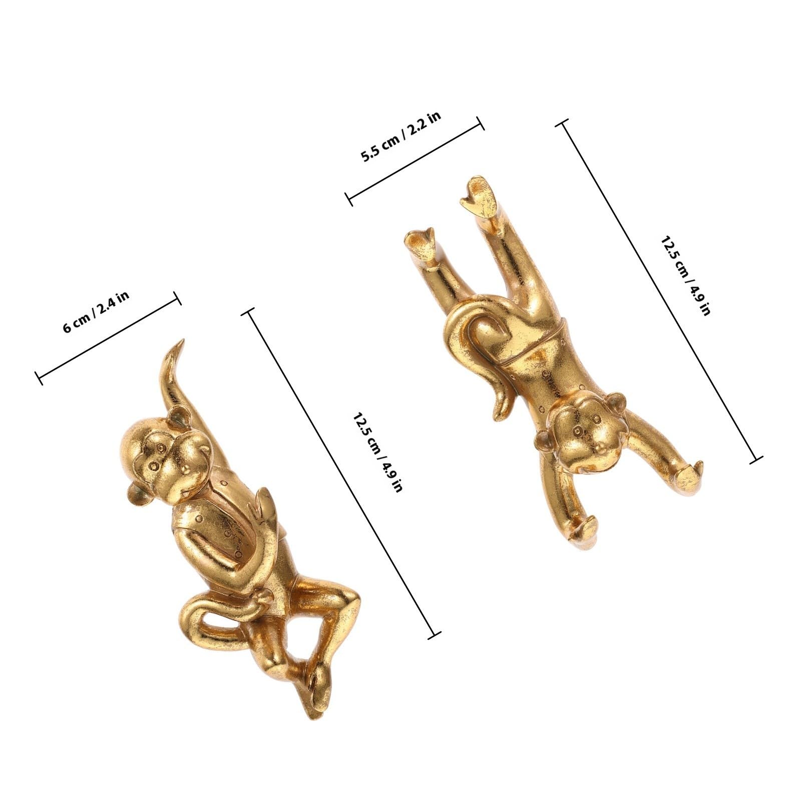 Toddmomy Ganchos Adhesivos Decorativos de Resina en Forma de Animales Dorados para Cocina y Sala, Diseño Creativo 3d Resistentes y Fáciles de Colocar