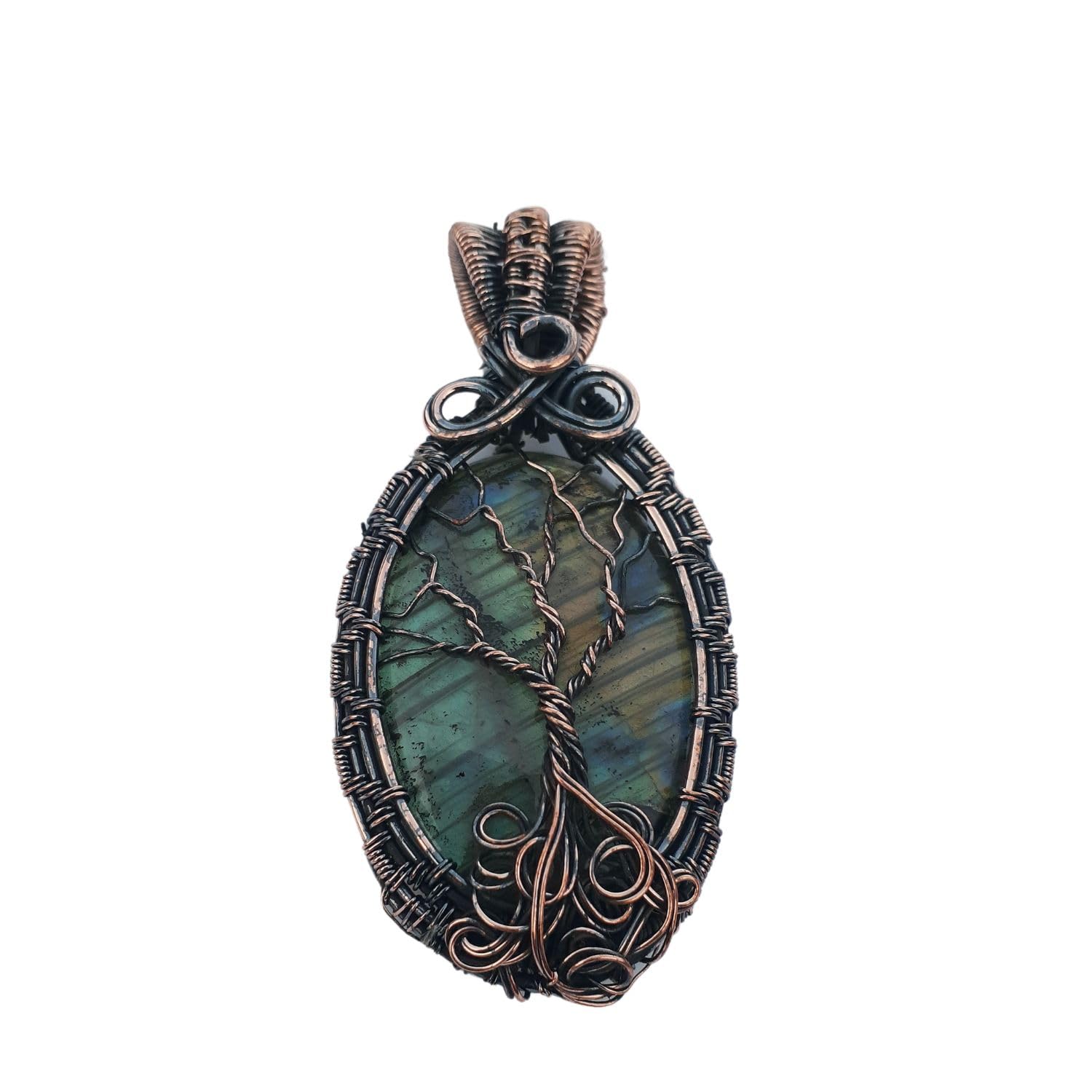 RIDHI SIDHI FASHIONS Crystals Stone Healing Pendent Handmade Copper Wire Wrapped Pendant for Women's Multicolor-image-49
