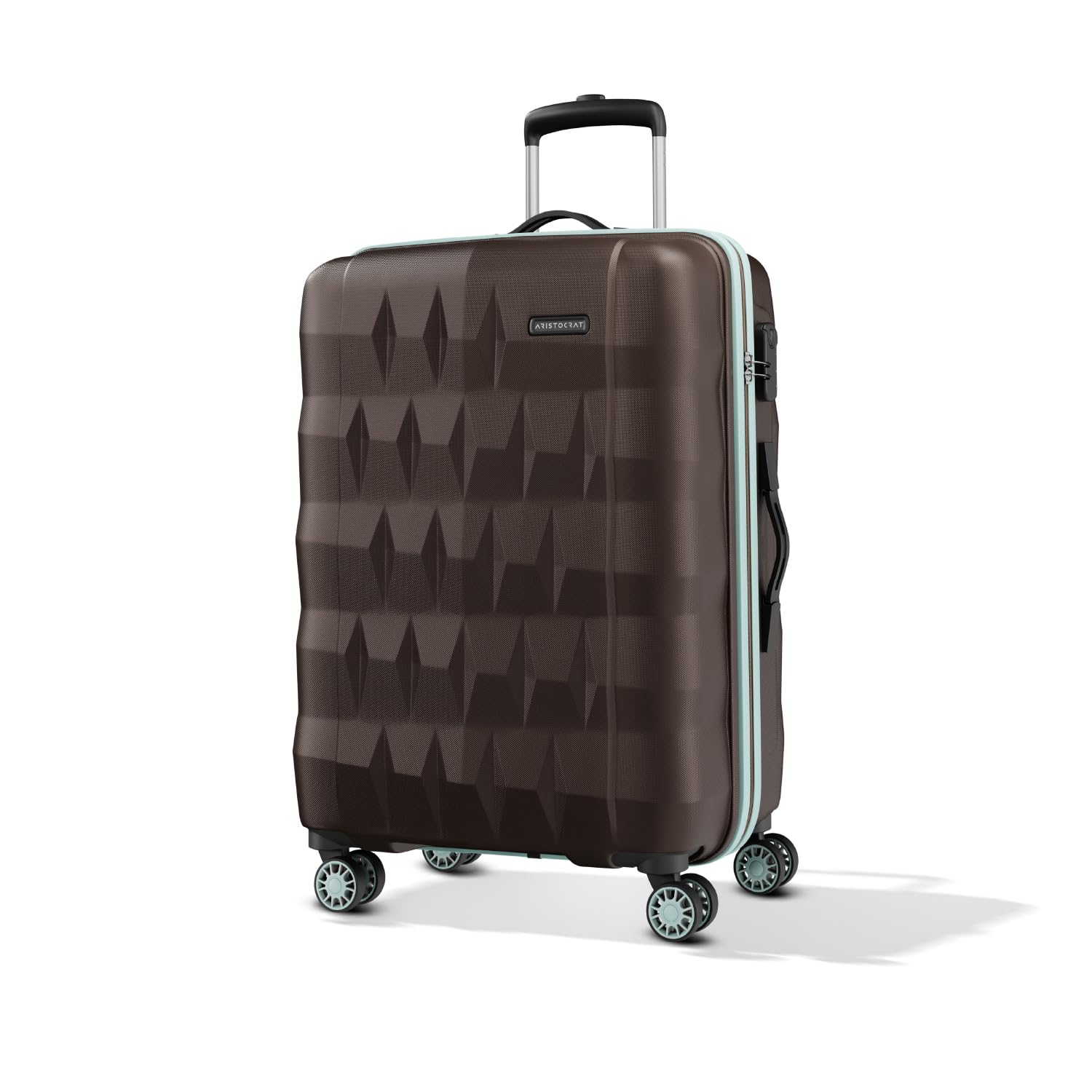 Aristocrat Comet 8 Wheel Check-in (Large Size) Hard Case Trolley Bag | Combination Lock | Tough And Durable Polycarbonate Luggage|3 Year International Warranty | 76 CM Suitcase for Travel | Dark Brown