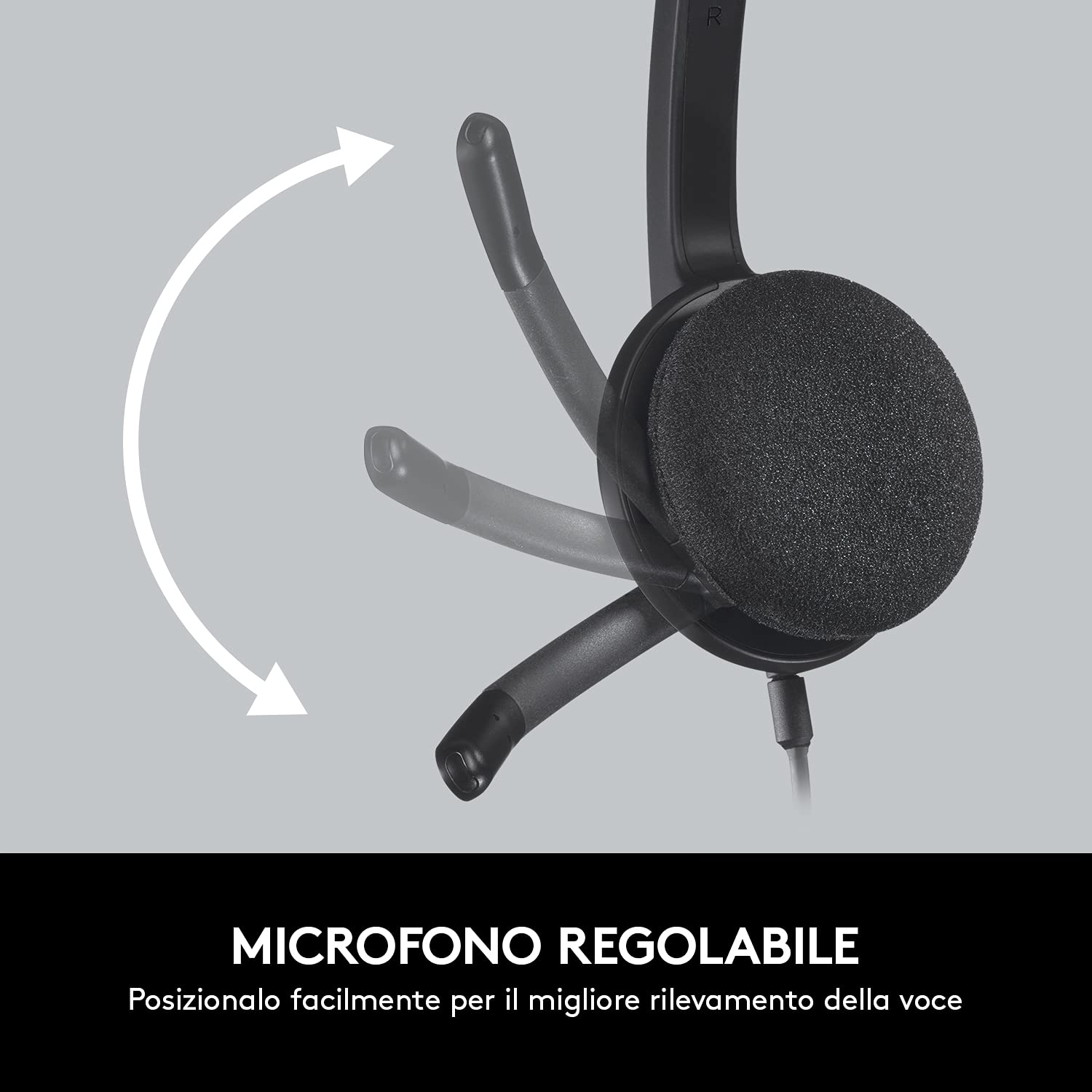 Logitech H340 Cuffie Cablate per Computer, Cuffie Stereo con Microfono e Audio Digitale, ‎Cancellazione Rumore, USB, PC/Mac/Laptop/Chromebook - Nero