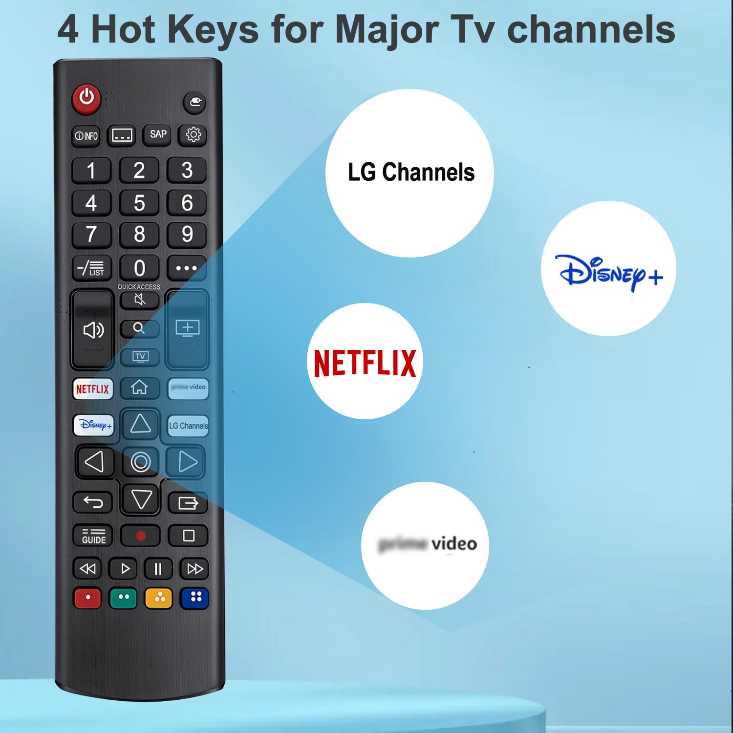 Universal Remote for LG TV Remote Control (All Models) Compatible with All L G LED OLED LCD UHD HDTV HDR Webos 4K 8K Smart TV with Netflix,Video,L G Channels Button,Disney Plus — view 5