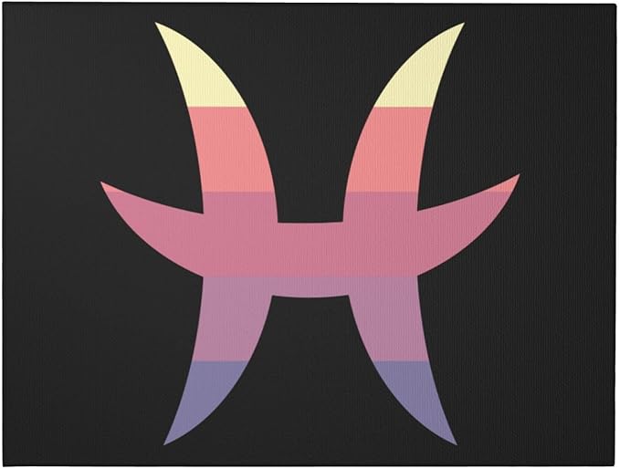 LIICHEES Zodiac Sign Pisces Symbol Canvas Wall Art 12x16 Inch Unframe Canvas Print Wall Decor Home Decor For Living Room Bedroom Bathroom