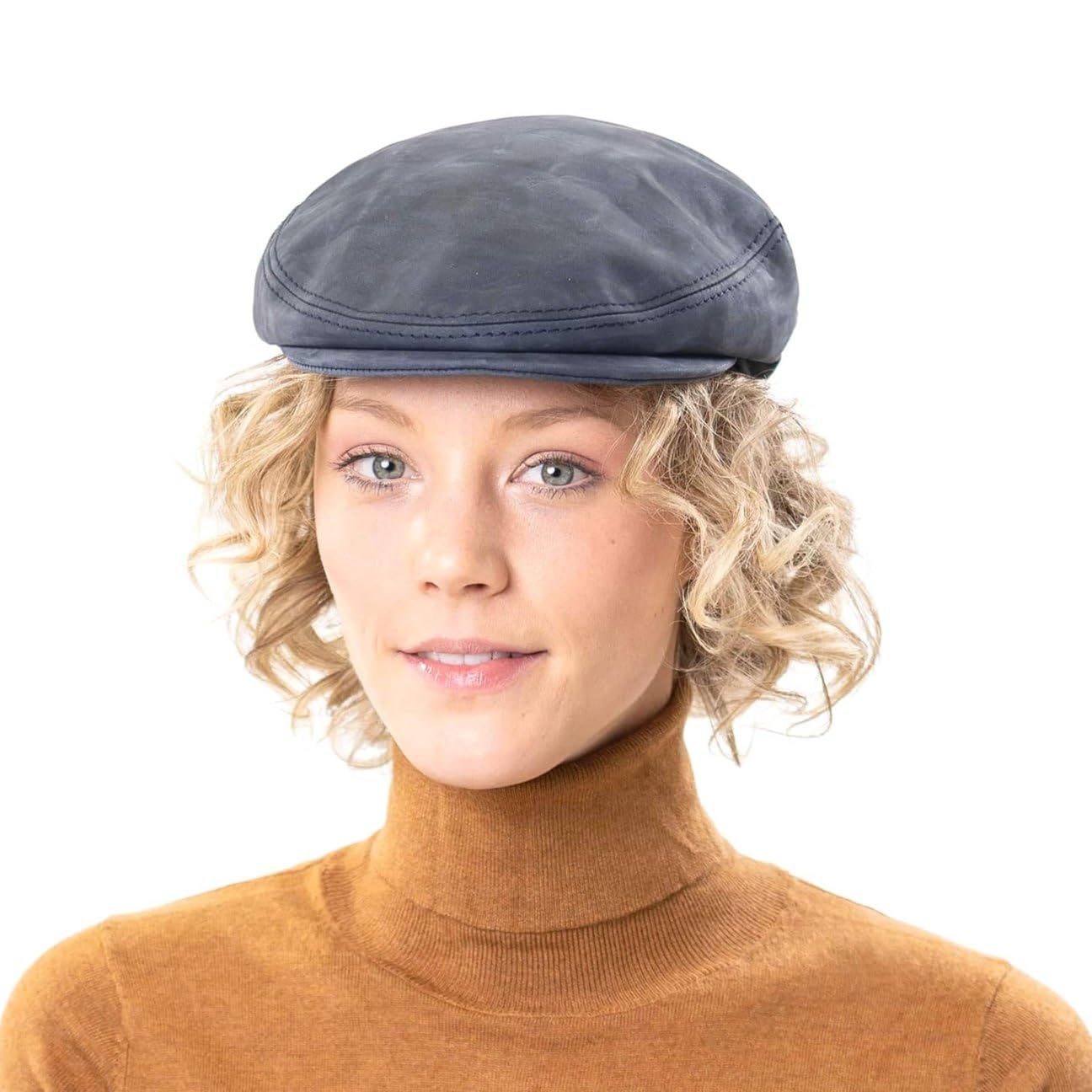 LIERYS Coppola Uomo Pelle Made in Italy Berretto con Visiera Autunno Inverno