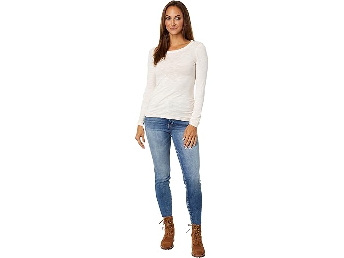 Slub Jersey Long Sleeve Twisted Scoop Neck Tee - Image 1