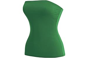 Women's Dark Green Stretchy Cotton Tube Top