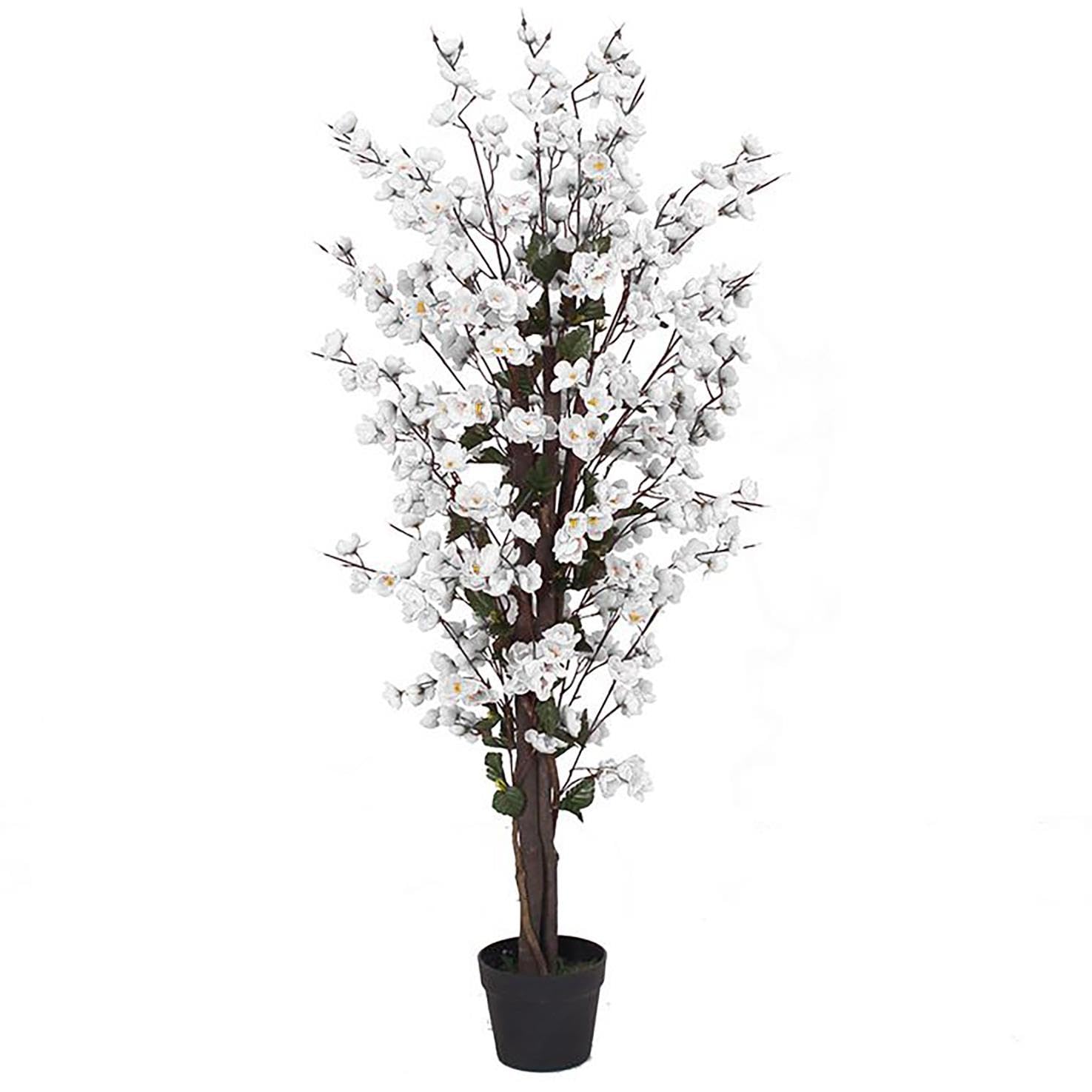 Leaf Design UK Realistic Artificial Blossom Tree, Twist White, 120cm