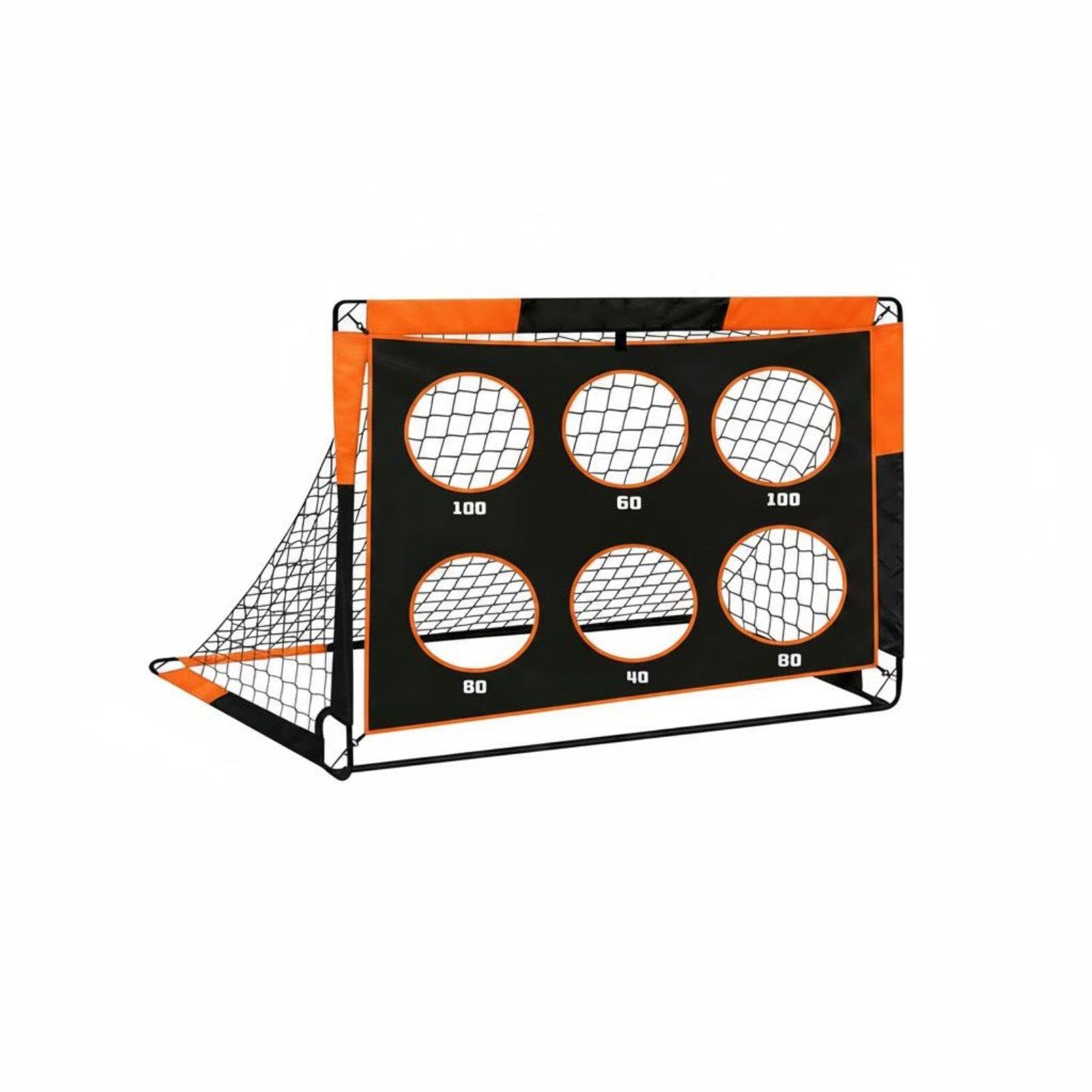 2-in-1 Soccer Target Net Construction Portable Soccer Goal Easy to Assemble Foldable Football Practice Goal for Kids, Backyard, Training, Park Orange 120-90-90cm-image-14