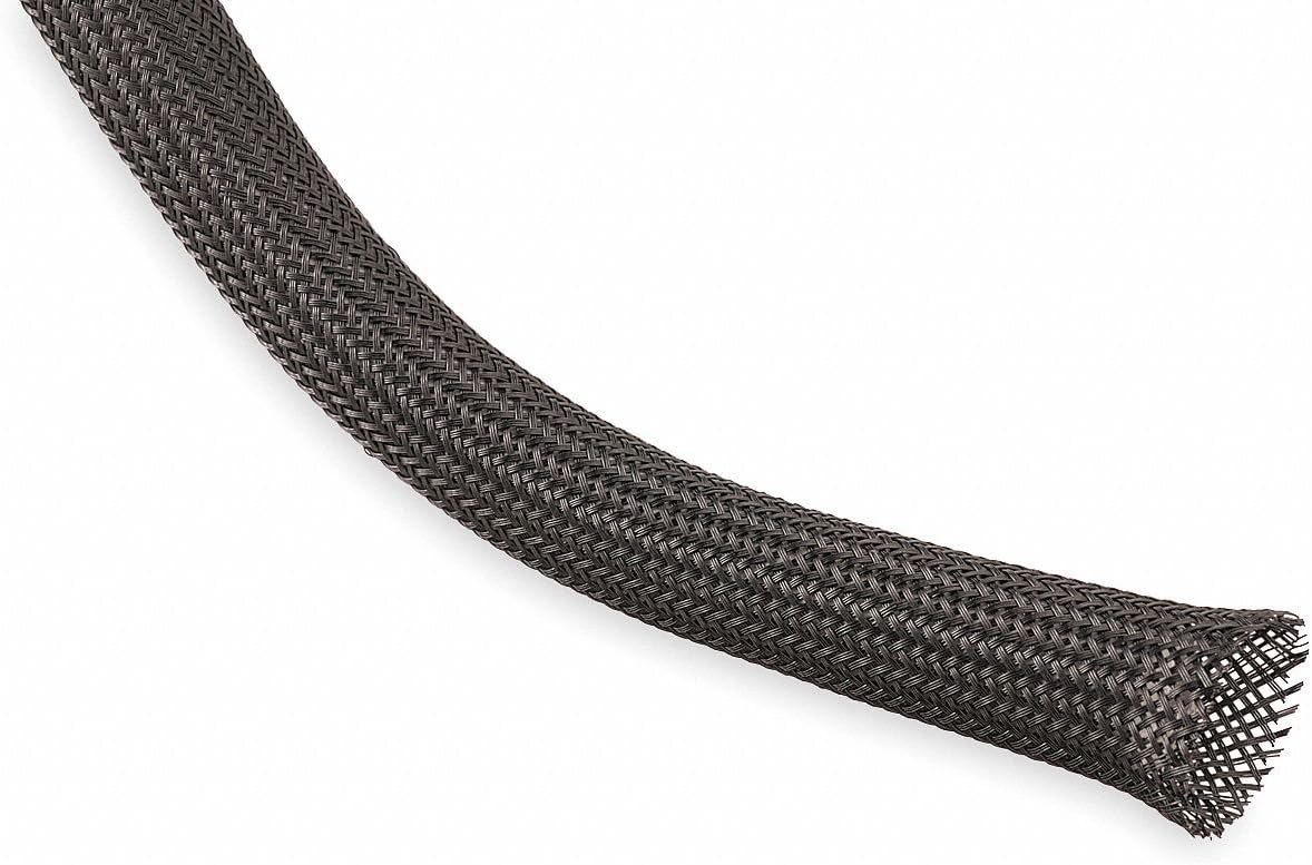 Techflex CCP0.13BK Flexo Clean Cut 1/8-Inch Braided Cable Sleeve, Black - 100 Feet