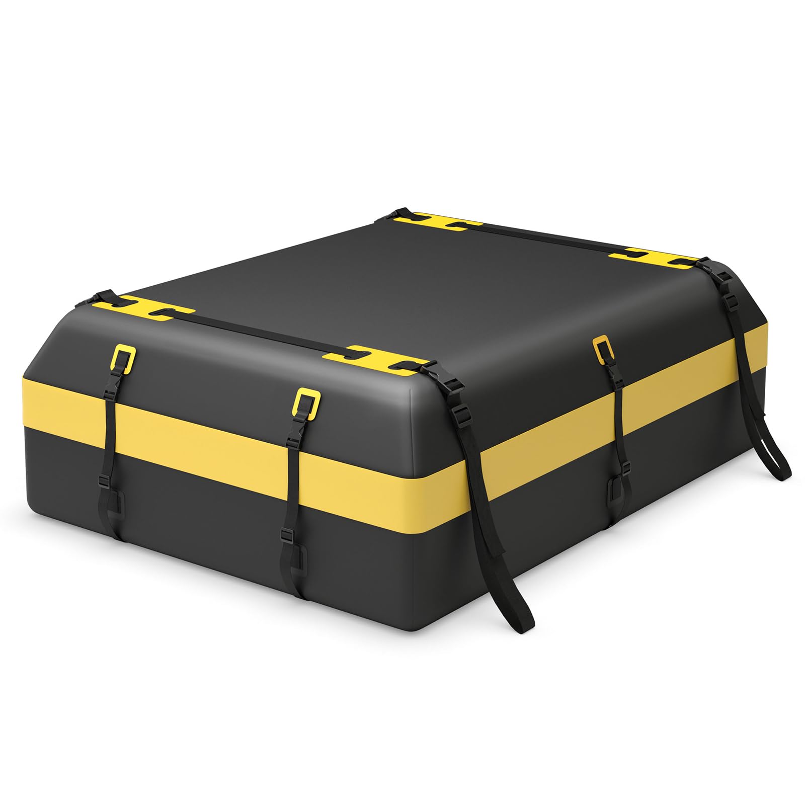 GOPLUS 600L Auto Dachbox, wasserdichte Gepäckbox für Fahrzeuge mit/ohne Gepäckträger, Faltbare Dachtasche mit Anti-Rutsch-Matte, 6 Türhaken, Schloss & Tragetasche für Vans & SUVs