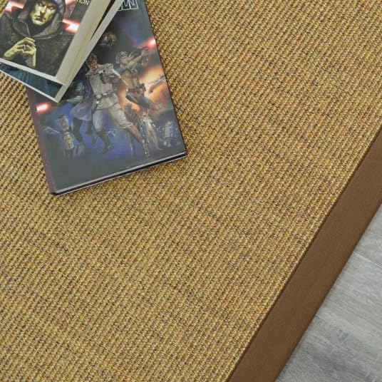 Decoweb Tapis sisal Yucatan chaume - Ganse Brune - 80 x 150 cm