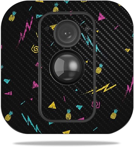 Miniatura 284 de MightySkins - Skin de fibra de carbono para cámara Blink XT para exteriores, chips dorados, acabado de fibra de carbono texturizado, protector