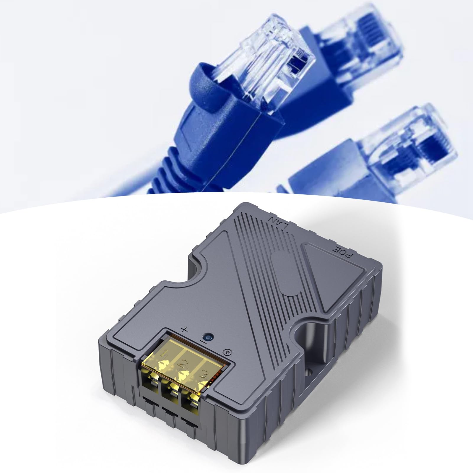 Iniettore PoE per Internet Kit Satellite, 48‑57V 3A GigE Passivo ABS Protezione Sovratensioni ESD 150W con LAN, con velocità di Rete 10, 100, 1000 Mb/s.