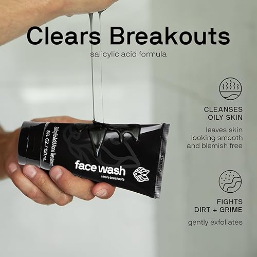 Miniatura 5 de Black Wolf Paquete de ducha para piel grasa paquete de 4 piezas incluye gel de mascar corporal lavado facial exfoliante facial e hidratar sin aceite