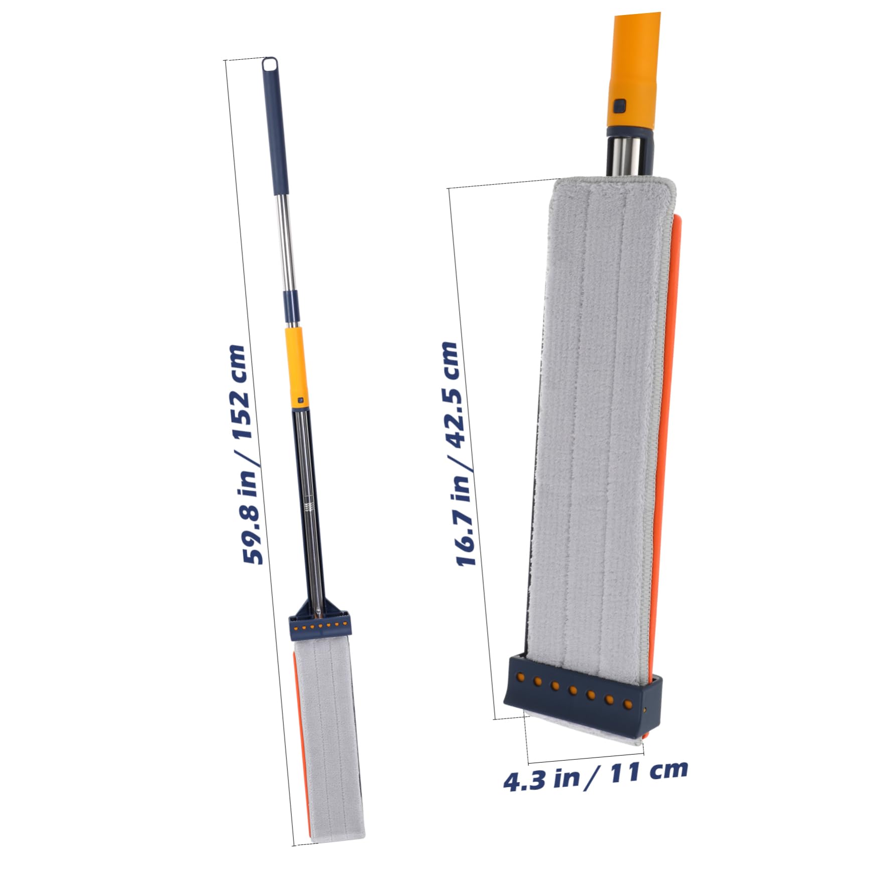 Healeved Fregona Plana Material PVC y Aleación sin Lavado Escurridor Fácil y Superficie Ampliada Adecuado para Limpieza de Suelos en Hogar y Oficina
