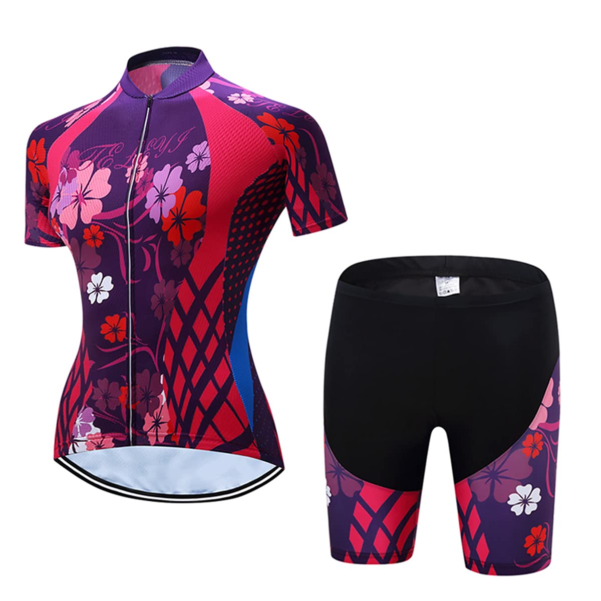 Hotlion Damen Radtrikot Set Trägerhose Anzüge Sommer Rennrad Kleidung