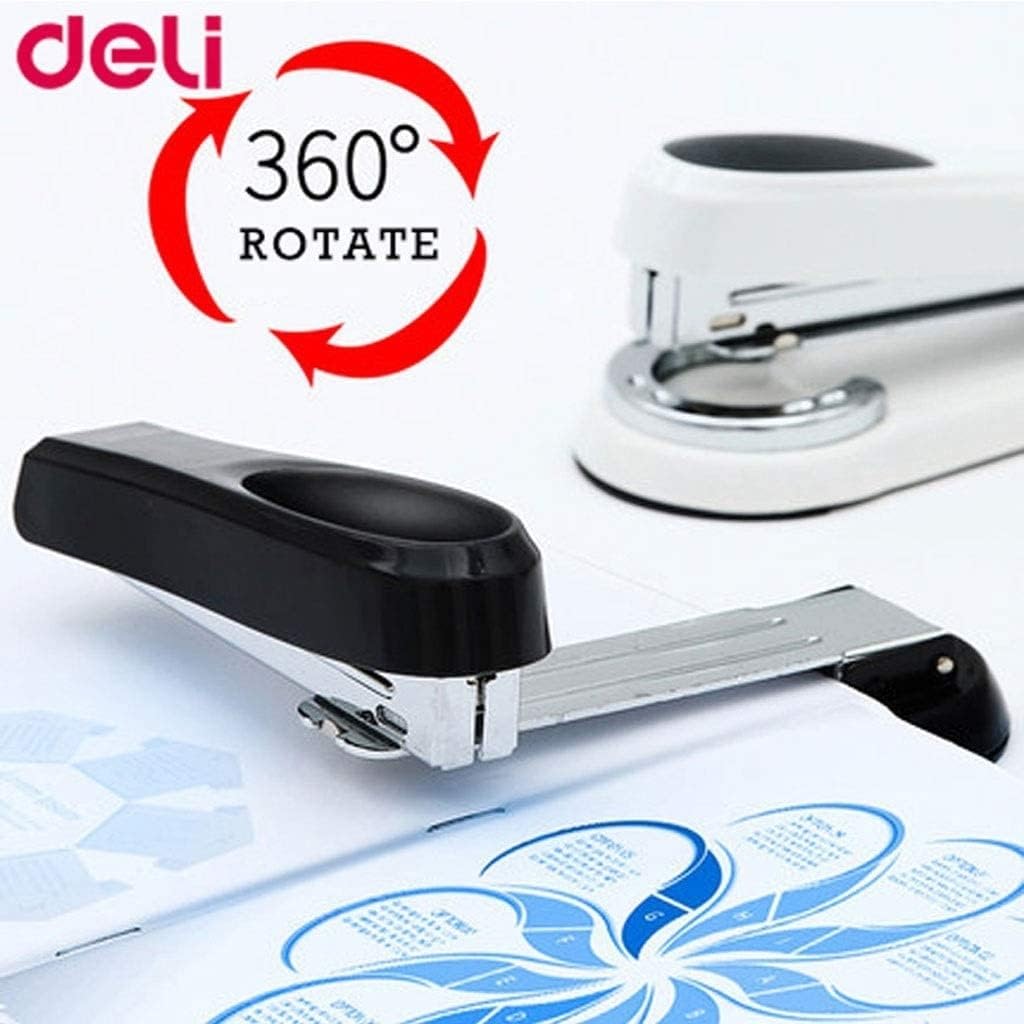 Cucitrice da Scrivania Cucitrice Rotativa Media for Ufficio con Rotazione di 360 Gradi for Rilegatura di Carta, Accessori for Ufficio Scolastico Spillatrici per Ufficio(Black)