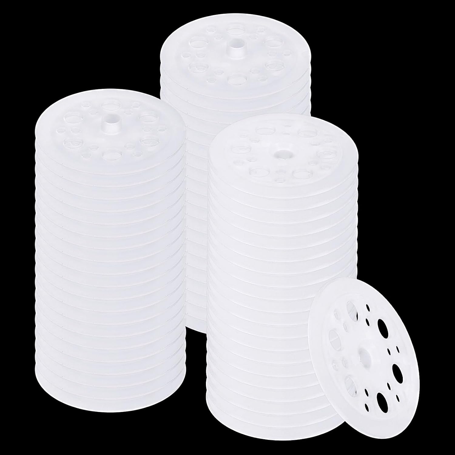 PATIKIL 45mm Polypropylene Plastic Washers, 800pcs Flat Washers for Foam Insulation Board Fixing, Silver