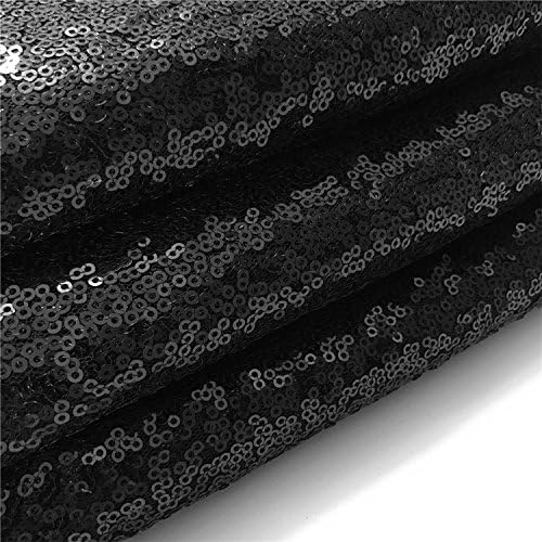 Trlyc Sparkle Carpet Runner Sequin Aisles Runner for Wedding-Black 4ftx16ft