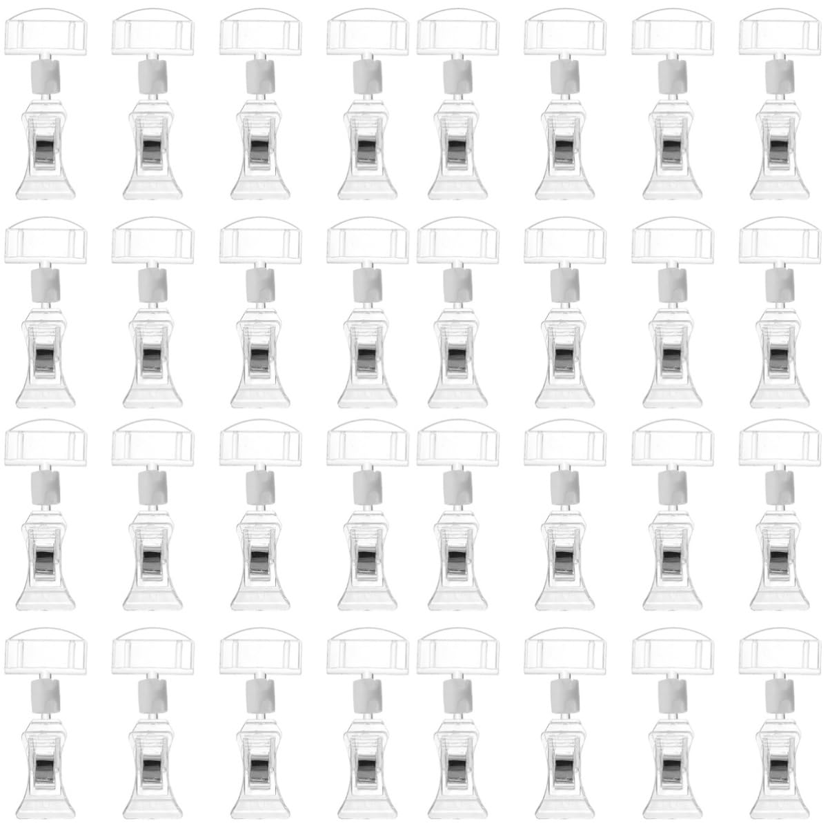 SHINEOFI 32piezas Soporte Giratorio Para Carteles De Precio Clips Transparentes Ajustables Para Exhibición De Productos Supermercados y Tiendas