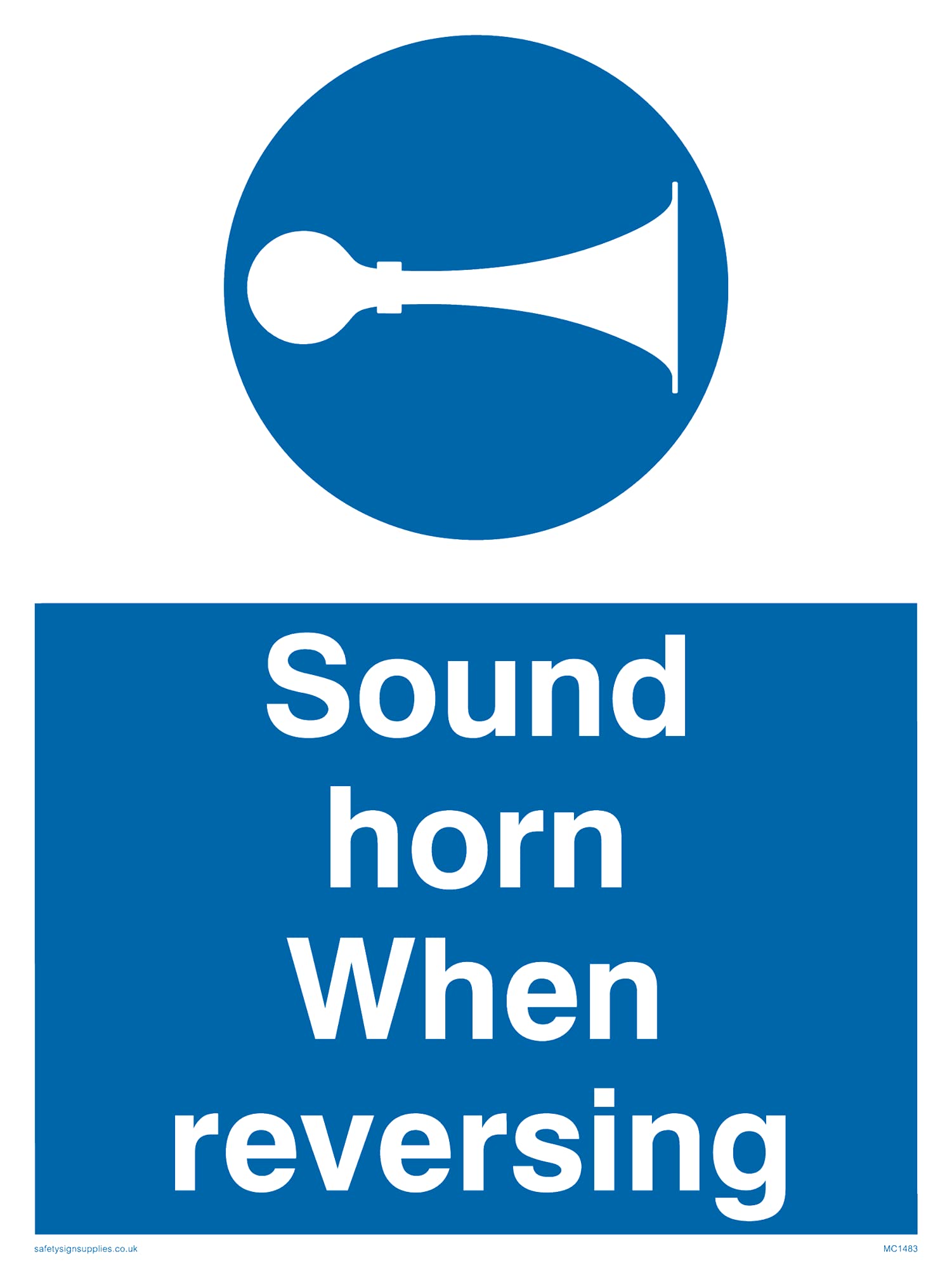 Pack of five - Sound Horn When Reversing Sign - 150x200mm - A5P