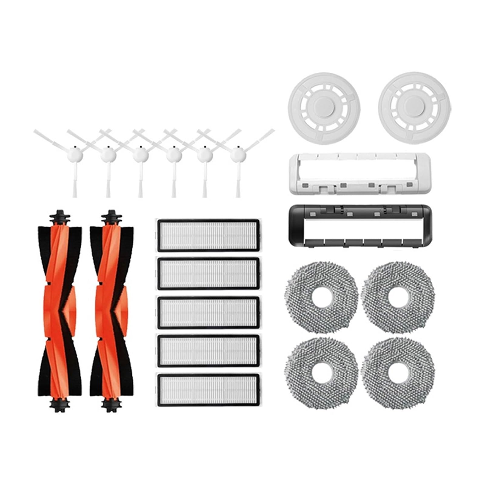 Kicici Compatible With Xiaomi Mijia Robot Vacuum Mop 3S B108CN Vacuum Cleaner Parts Main Side Brush Hepa Filter Mop Pad Replacement Accessories(21pcs)
