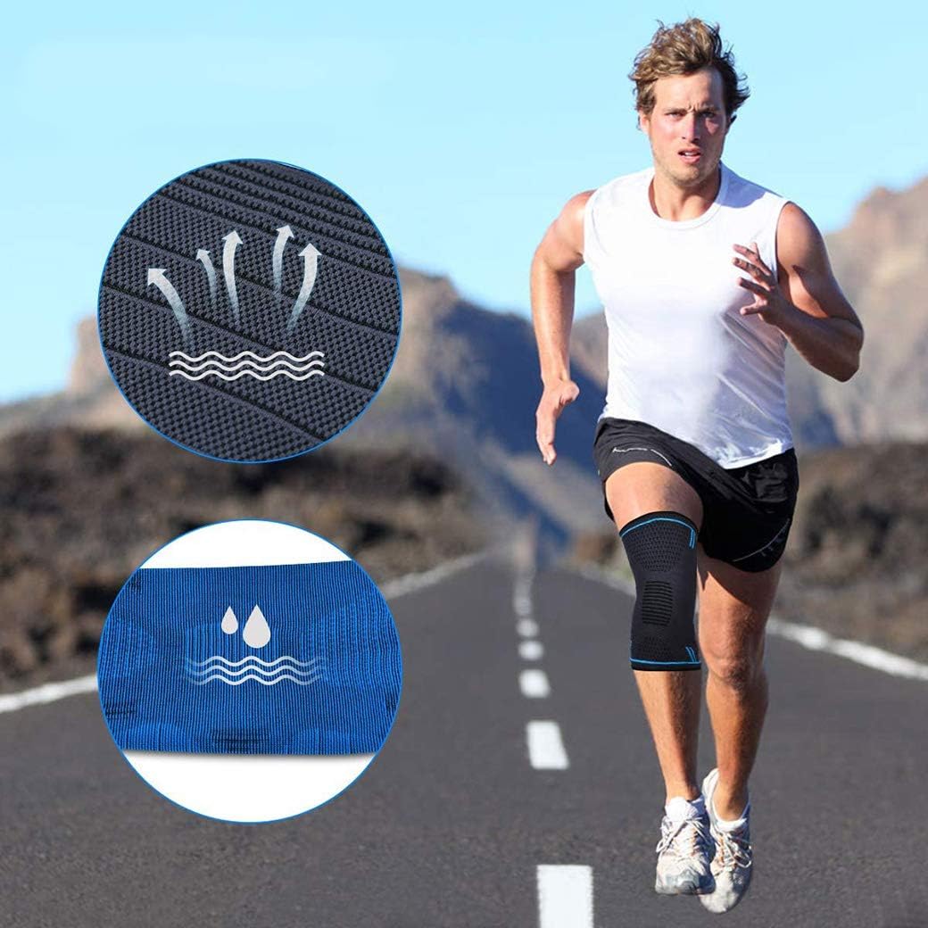 🔥 Flаѕh Sаlе Knee Brace, 2 Pack Compression Knee Sleeve for Men Women, Knee Support for Joint Support,Home Gym,Crossfit,Sports,Bicycle,Weightlifting,Working Out (Red, M)