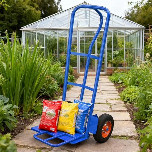 Carretilla manual resistente 250 kg rueda 26 cm azul miniatura 3