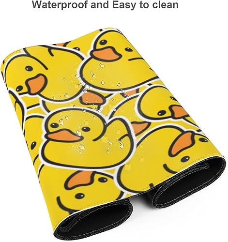 Miniatura 6 de Alfombrilla de mouse grande amarilla con diseño de patito para juegos, tapete de mouse extendido para teclado, alfombrilla de escritorio, borde