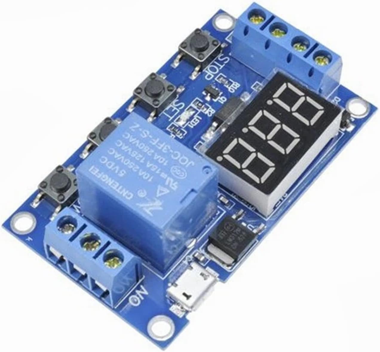 DC 6-30V Support Micro USB 5V LED Display Automation Cycle Delay Timer Control Off Switch Time Relay 6V 9V 12V 24V