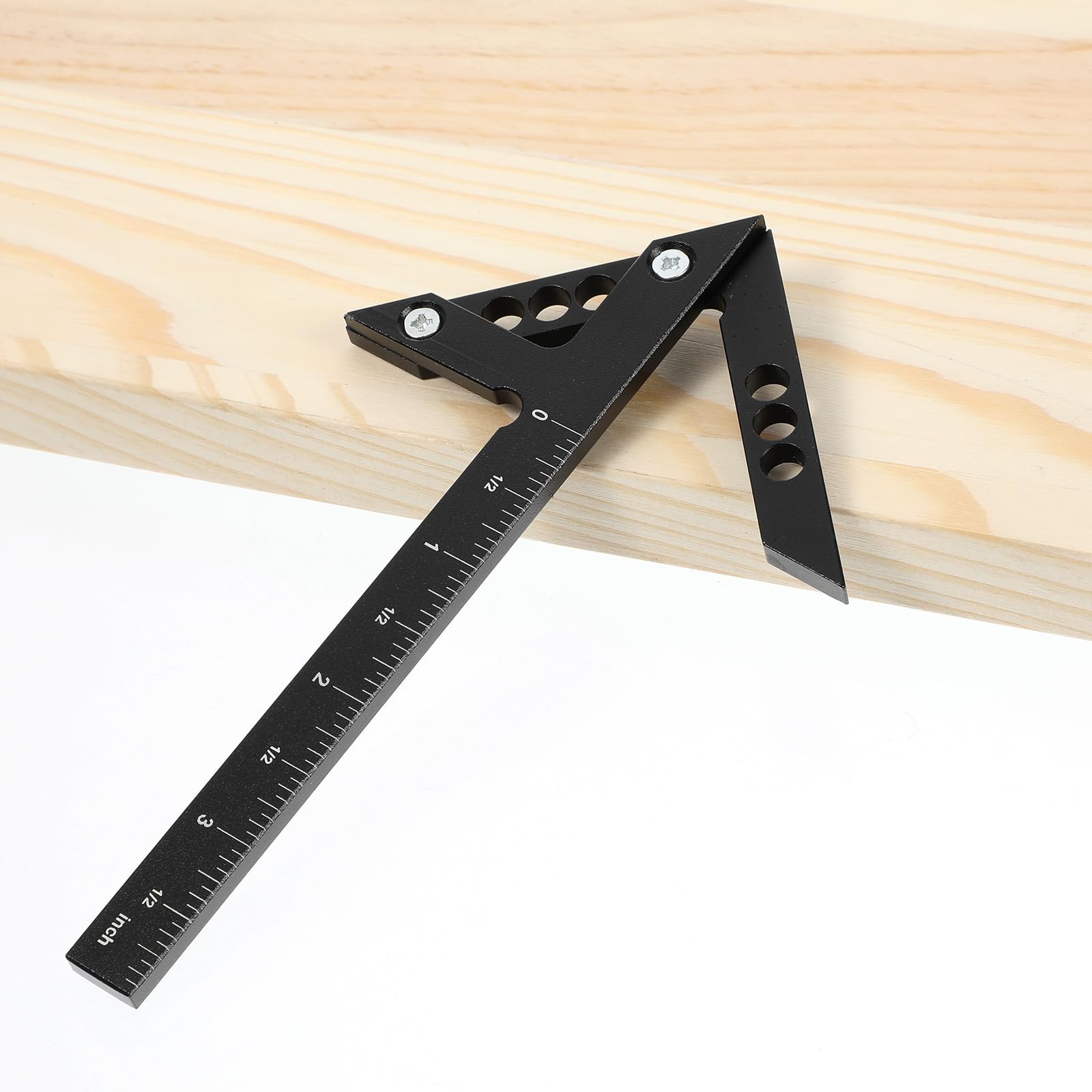 Outil de recherche de centre en aluminium 45/90 degrés pour le travail du bois - Outil de mesure multifonction pour le travail du bois