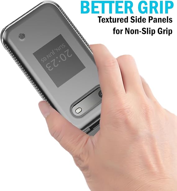 Nakedcellphone Clear Case for Nokia 2780 2760 Flip Phone, Transparent Hard Shell Slim Cover (Screen Protection, Textured Grip)