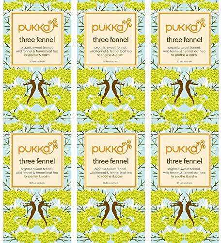 (6 PACK) - Pukka Herbs - Three Fennel Tea | 20 sachet | 6 PACK BUNDLE by Pukka Herbs
