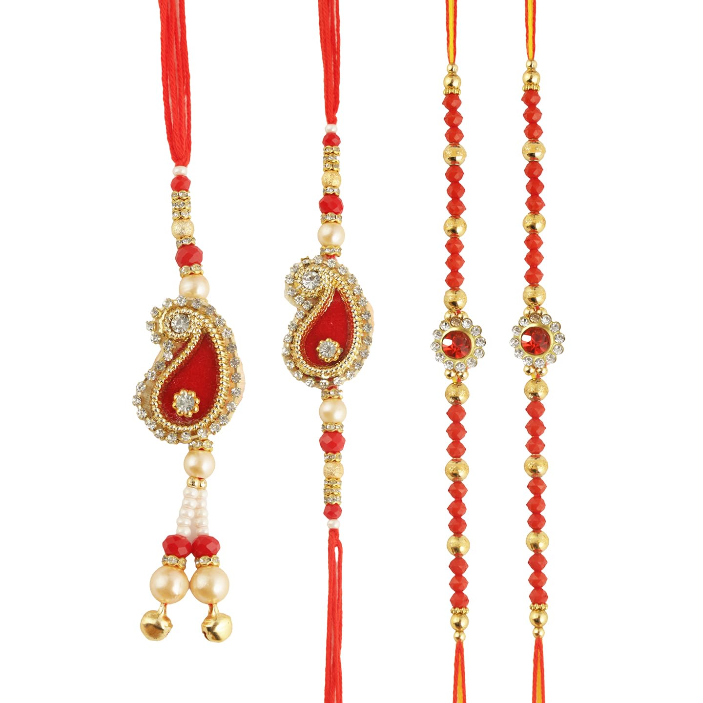 TIED RIBBONS Rakhi for Brother and Bhabhi and Bhatija | Mini Greeting Card | Roli Tika - Raksha Bandhan Family Rakhi Set of 4 | Rakhi Thread | Lumba Rakhi for Bhabhi | Rakhi Set for Bhai Bhabhi