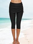 Ecupper Femmes Boardshorts Leggings de natation Capris Stretch High Waist Maillot de bain Bas