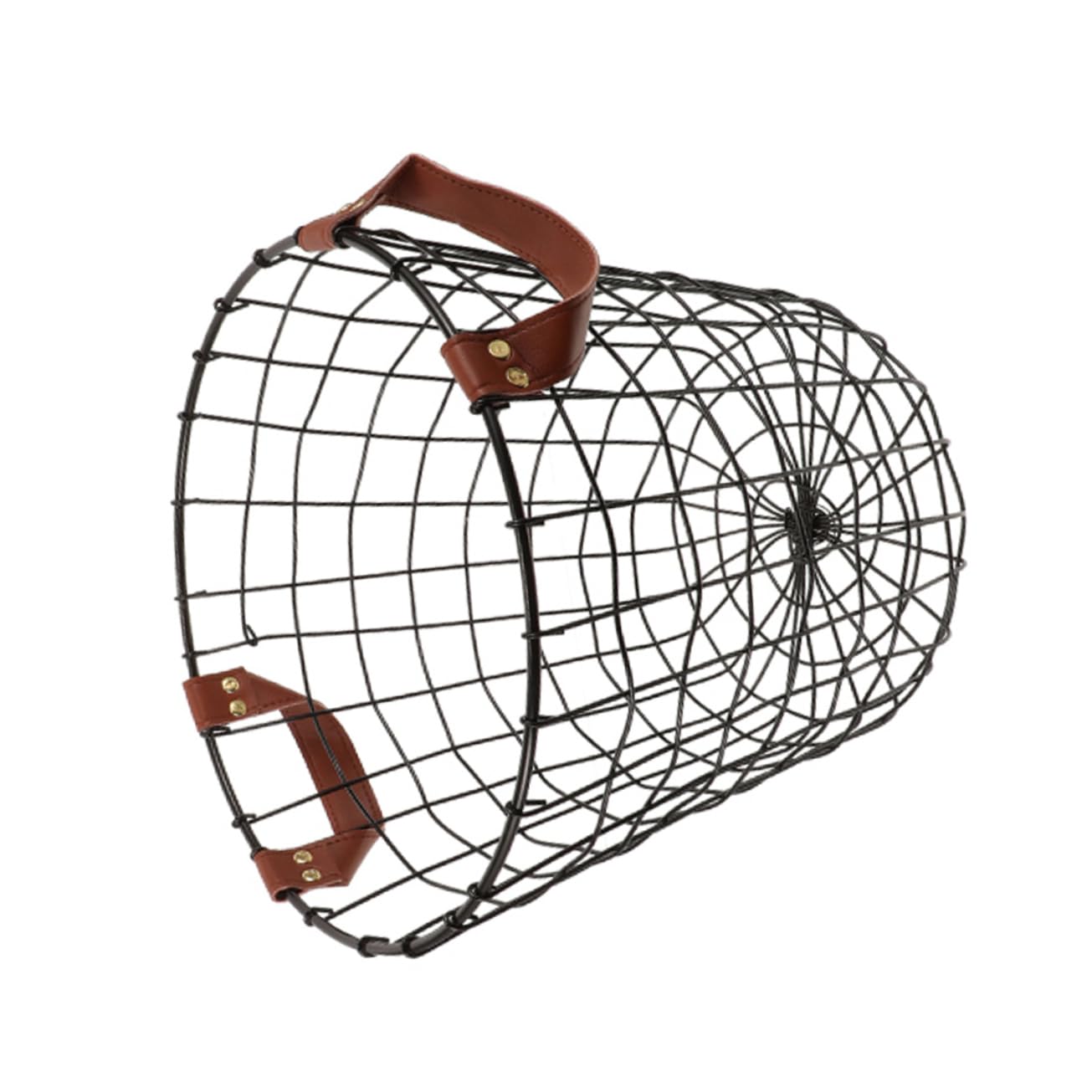 HANABASS Cesto con Struttura Ventilata Rustico Porta Legna in Ferro Rotondo Stile Farmhouse e Grande Capacità Decorativo per Esterni e Campeggio