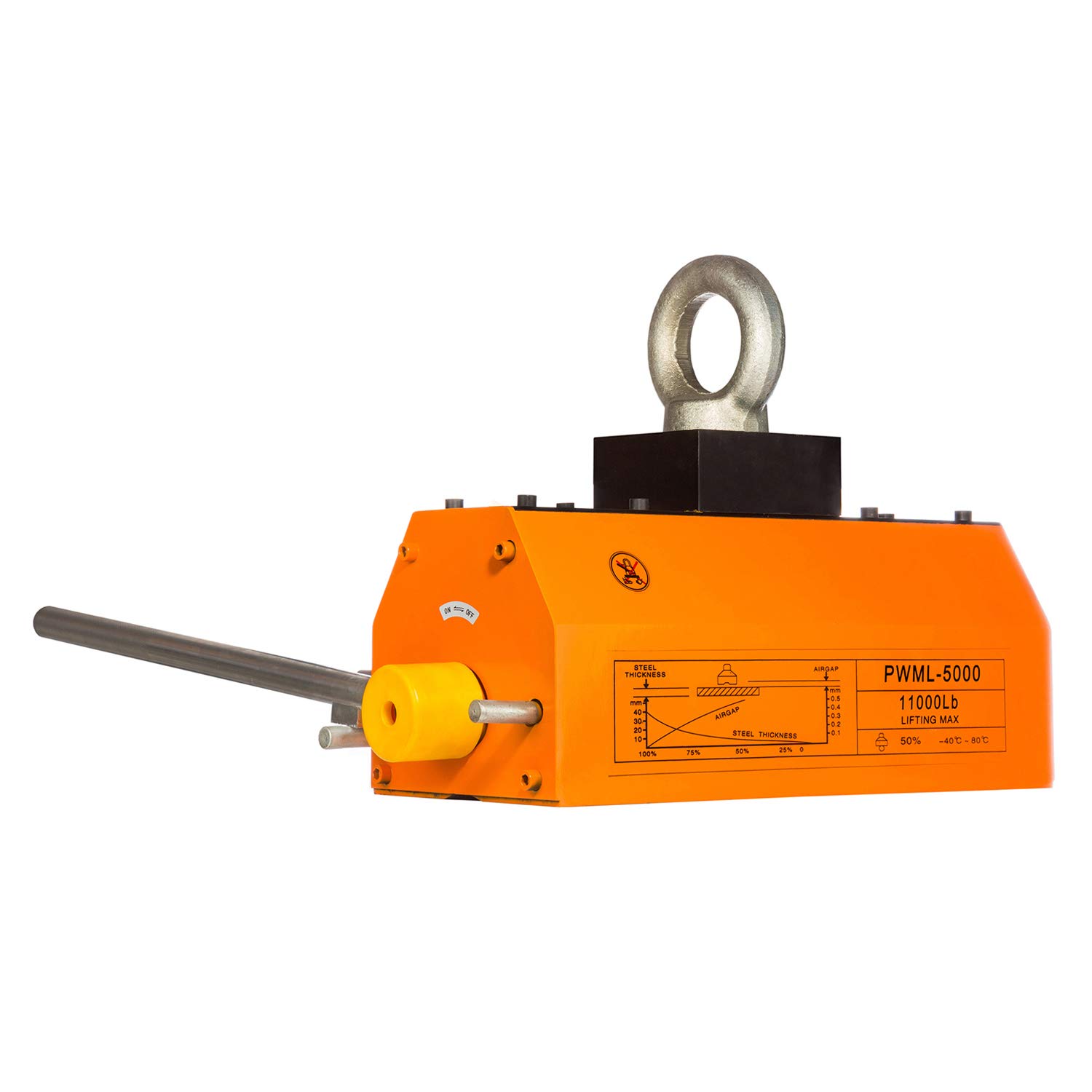 Prowinch 5 Ton Magnetic Lifter 10000 lbs Capacity Crane Hoist Lifting Magnet Neodymium Iron 5000 kg Metal Lifting Magnet